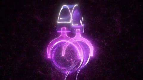 3d Abstract Headphones Stock Footage 145280169