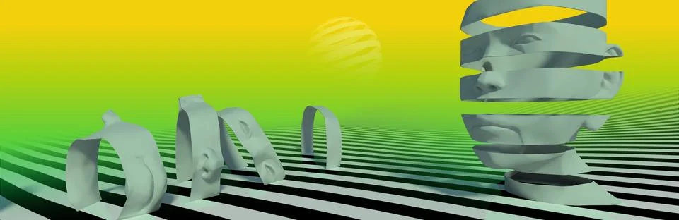 3D abstract head's Stock Illustration