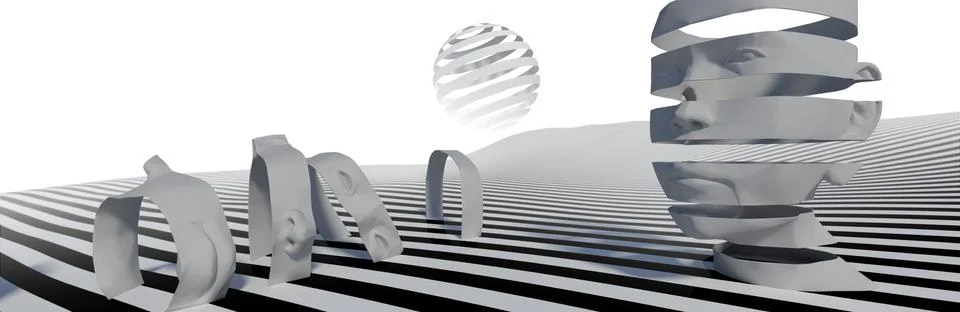 3D abstract head's Stock Illustration