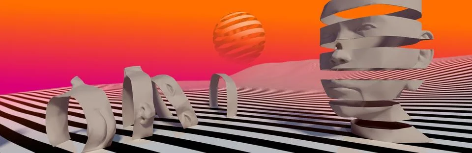 3D abstract head's Stock Illustration