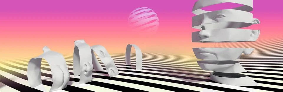 3D abstract head's Stock Illustration