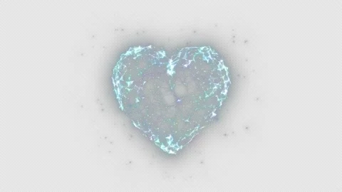 3D abstract heart shape dots and lines.  Isolated transparent background. Stock Footage 196176568