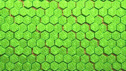 3D Abstract Hexagons. Video game geometric mosaic waves pattern. Construction Stock Illustration