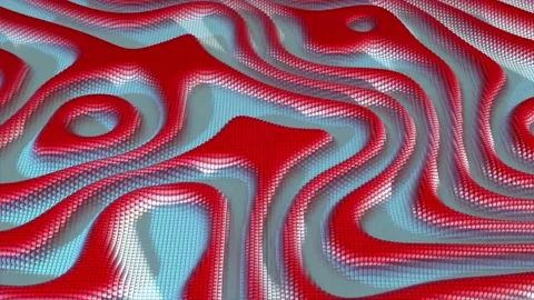 3D abstract holographic liquid background animation isolated on grey background Stock Footage 331907620