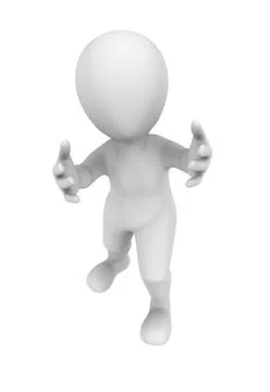 3d abstract human asks for help. 3d illustration. Stock Illustration