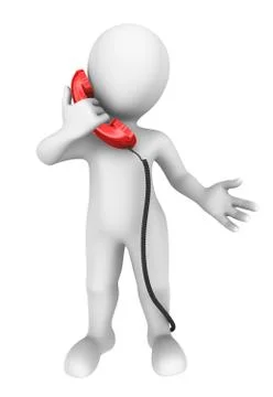 3d abstract human with phone. 3d illustration. Stock Illustration