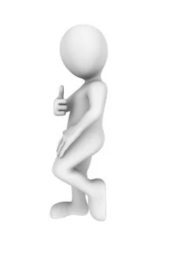 3d abstract human shows thumbs up gesture Stockillustratie