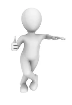 3d abstract human shows thumbs up gesture. 3d illustration Stock Illustration