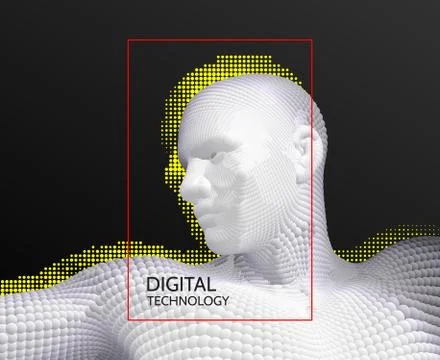 3d abstract human torso. Digital technology. Vector illustration composed of  Stock Illustration