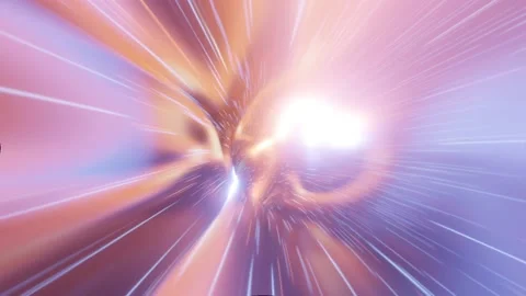 3d abstract hyper tunnel of blue-orange pink color. The speed of light tunnel Stock Footage 211781104