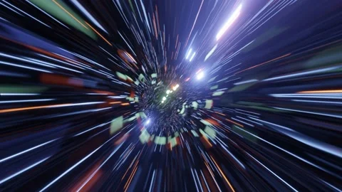 3d abstract hyper tunnel of blue-orange pink color. The speed of light tunnel Stock Footage 211781131