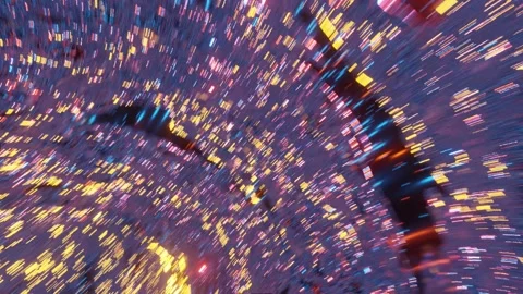 3d abstract hyper tunnel of blue-orange pink color. The speed of light tunnel Stock Footage 211781168