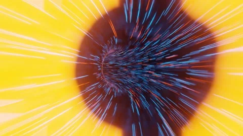 3d abstract hyper tunnel of blue-orange pink color. The speed of light tunnel Stock Footage 212332529