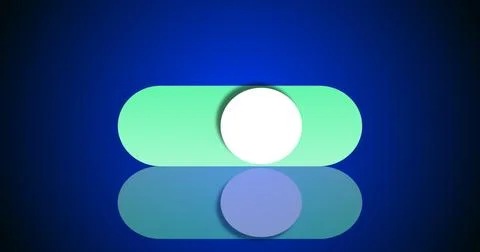 3D abstract illustration switch turns on and turns off button in high resol.. Stock Illustration