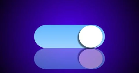 3D abstract illustration switch turns on and turns off button in high resol.. Stock Illustration