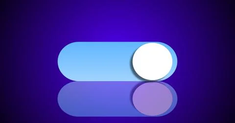 3D abstract illustration switch turns on and turns off button in high resol.. Illustrazione stock