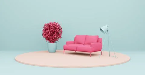 3d Abstract interior. Interior template. Stock-Illustration