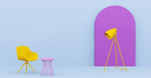 3d Abstract interior. Interior template. Stockillustratie