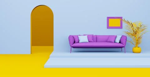 3d Abstract interior. Interior template. Иллюстрация