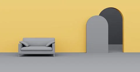 3d Abstract interior. Interior template. 스톡 일러스트