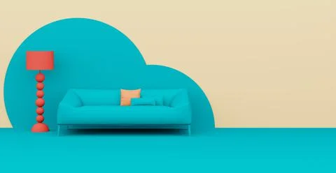 3d Abstract interior. Interior template. Stockillustratie