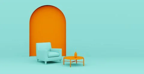 3d Abstract interior. Interior template. Illustrazione stock