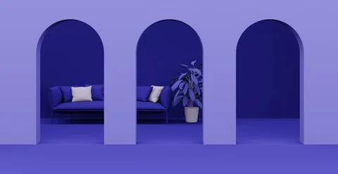 3d Abstract interior. Interior template. Stock-Illustration