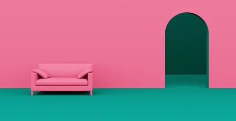 3d Abstract interior. Interior template. Illustrazione stock