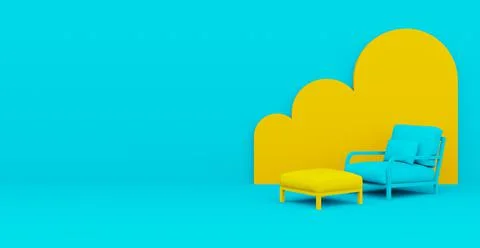 3d Abstract interior. Interior template. Stock-Illustration