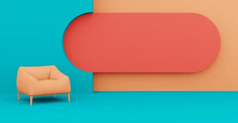 3d Abstract interior. Interior template. Stock-Illustration