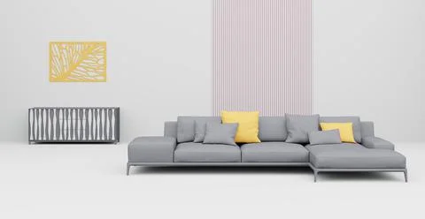 3d Abstract interior. Interior template. Illustrazione stock