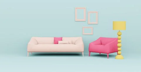 3d Abstract interior. Interior template. Illustrazione stock