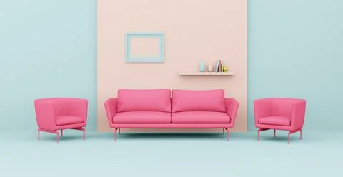3d Abstract interior. Interior template. Stock-Illustration