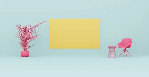 3d Abstract interior. Interior template. Illustrazione stock