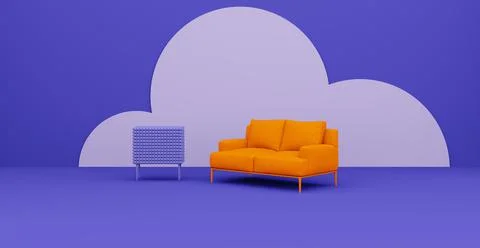 3d Abstract interior. Interior template. Иллюстрация