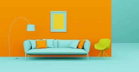 3d Abstract interior. Interior template. 스톡 일러스트