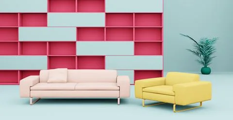 3d Abstract interior. Interior template. 스톡 일러스트