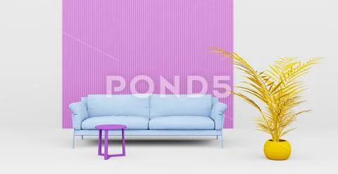3d Abstract interior. Interior template. 库存插图