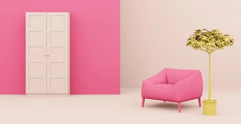 3d Abstract interior. Interior template. Stock-Illustration