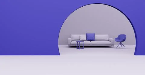 3d Abstract interior. Interior template. Illustrazione stock