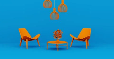 3d Abstract interior. Interior template. 스톡 일러스트