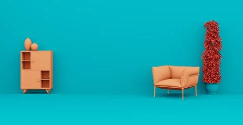 3d Abstract interior. Interior template. Illustrazione stock