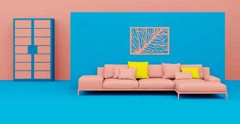 3d Abstract interior. Interior template. 스톡 일러스트