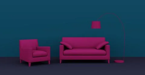 3d Abstract interior. Interior template. Illustrazione stock