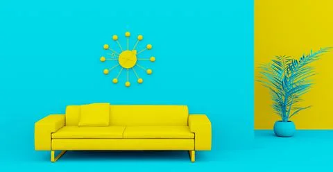 3d Abstract interior. Interior template. Stock-Illustration