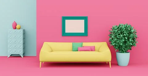 3d Abstract interior. Interior template. Illustrazione stock