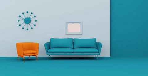 3d Abstract interior. Interior template. Stock-Illustration