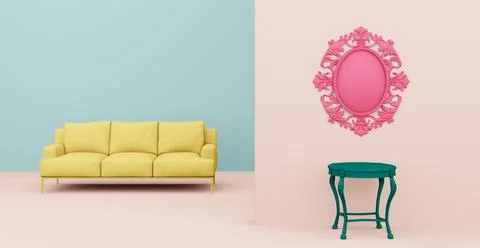 3d Abstract interior. Interior template. Иллюстрация