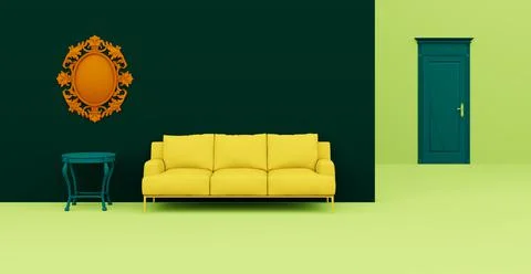 3d Abstract interior. Interior template. Stock-Illustration