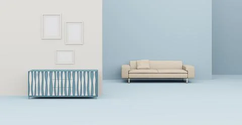 3d Abstract interior. Interior template. 스톡 일러스트